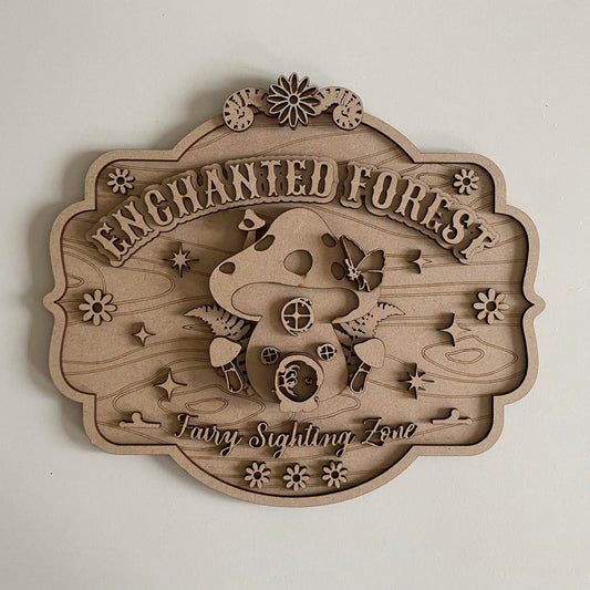 27cm Enchanted Forest Toadstool Sign