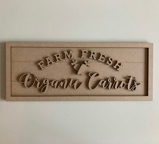 30cm Farm Fresh Carrots Sign