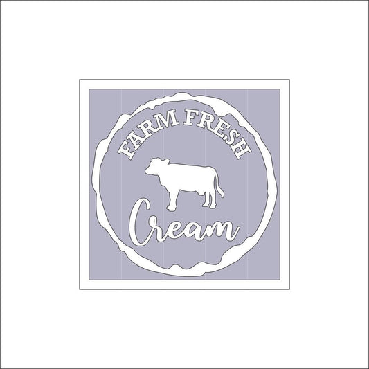 19cm Farm Fresh Milk Cream Sign