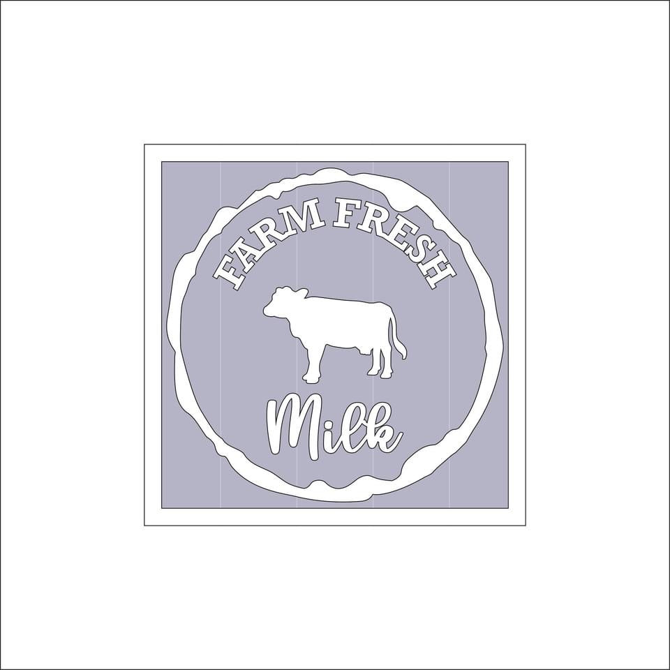 19cm Farm Fresh Milk Splash Sign