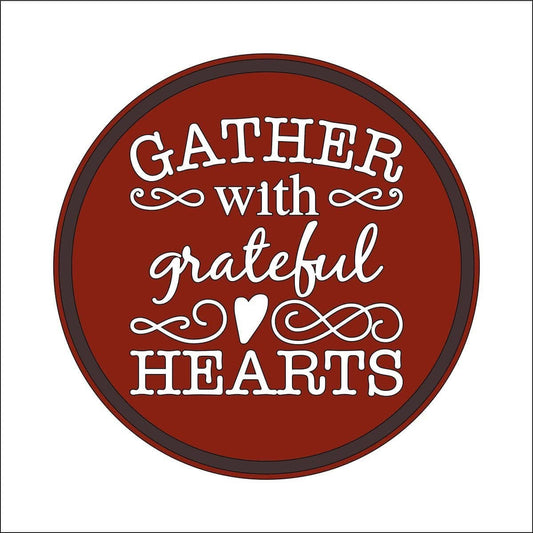 20cm Gather With Grateful Hearts Sign