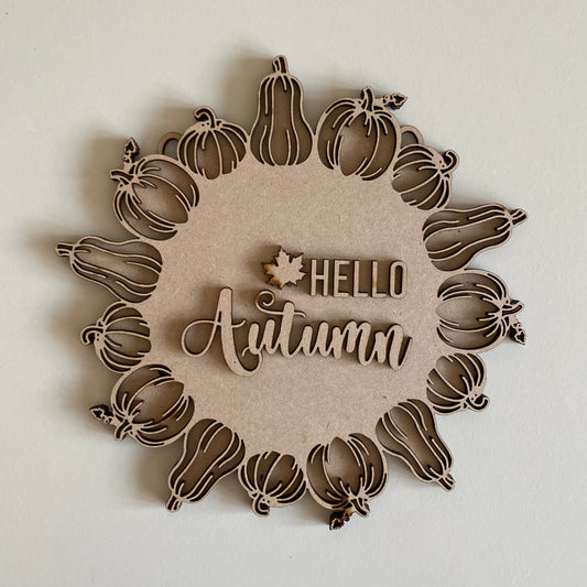 20cm Hello Autumn Pumpkin & Squash Wreath