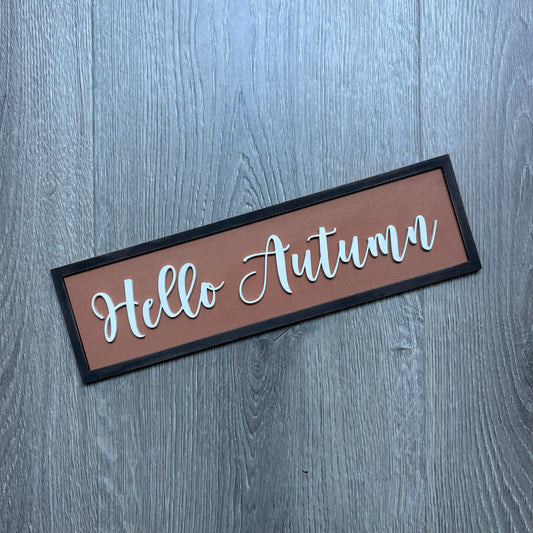 30cm Hand Painted Hello Autumn Sign