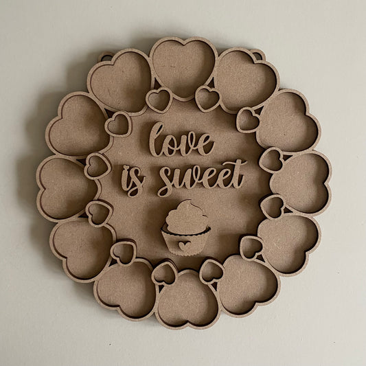 20cm Love Is Sweet Hearts Wreath