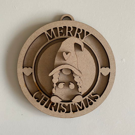 10cm Lady Gonk Merry Christmas Bauble
