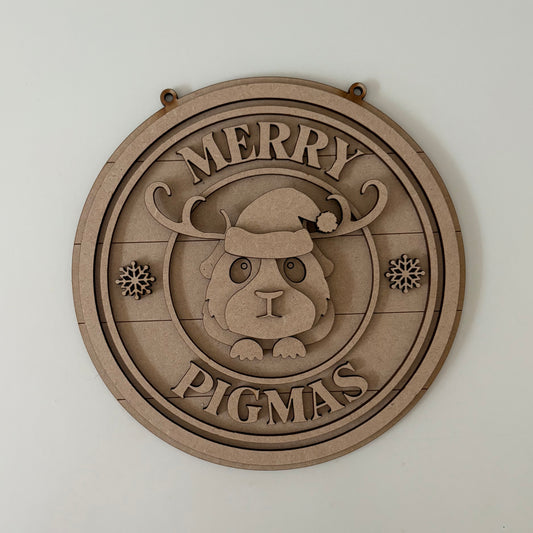 20cm Merry Pigmas Guinea Pig Sign