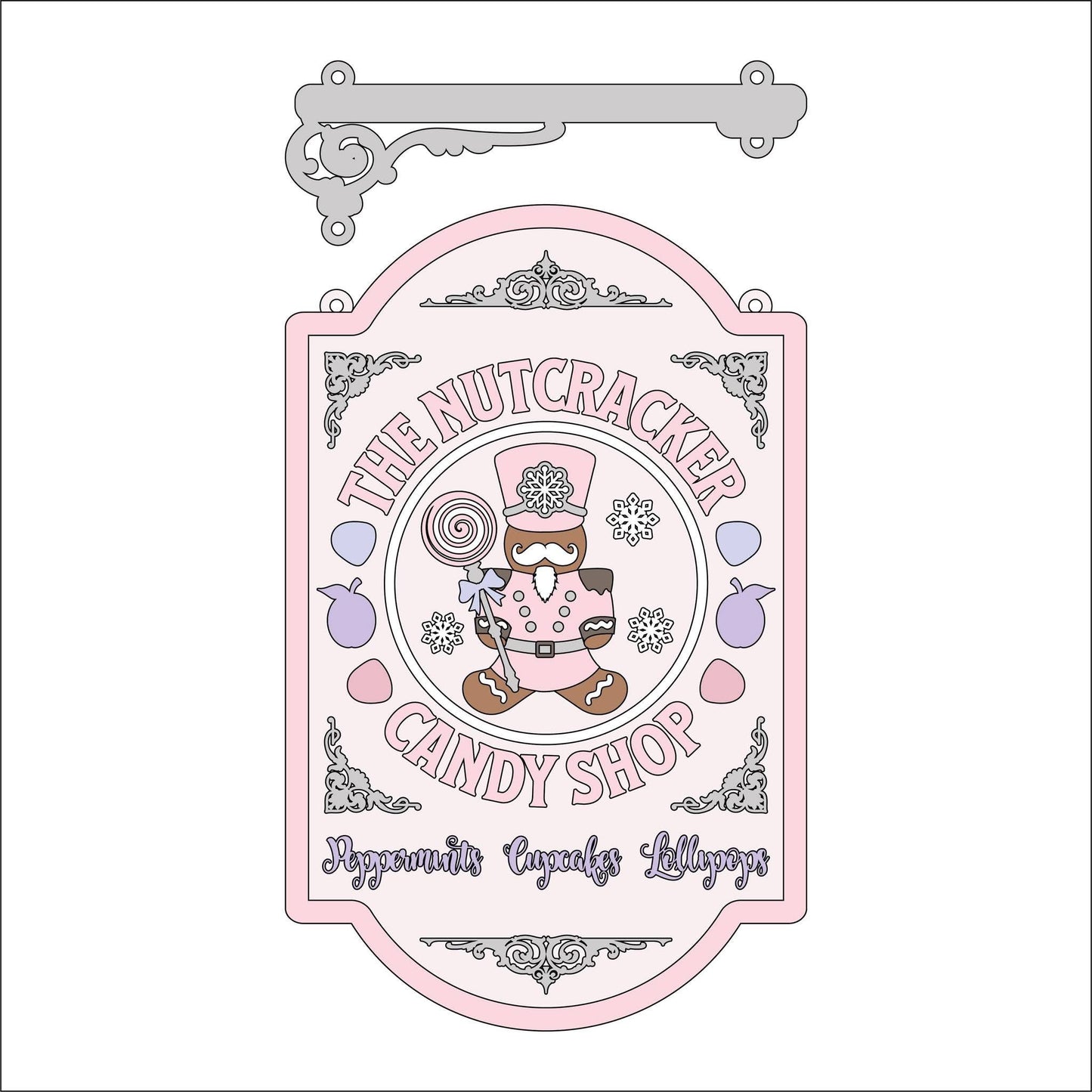 25cm Nutcracker Candy Shop Hanging Sign