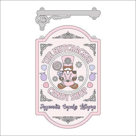 25cm Nutcracker Candy Shop Hanging Sign