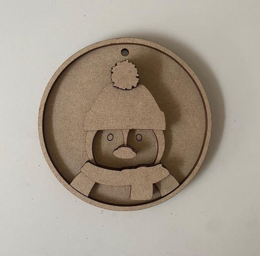 10cm Penguin Round Bauble