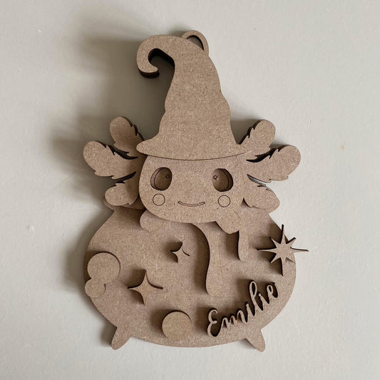 17.5cm Personalised Axolotl Cauldron Decoration