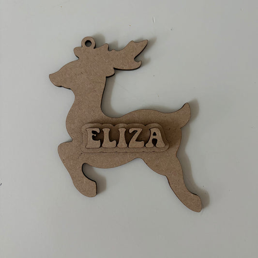 12.5cm Personalised Reindeer Basket Tag