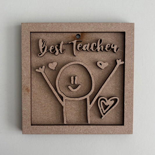 9cm Best Teacher Stick Figure Mini Frame